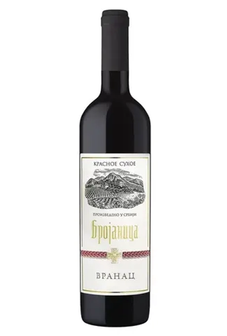 Вино сортовое сухое красное «БРОЯНИЦА» Вранац   креп 11%, емк 0,75л