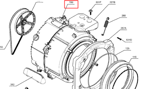 Бак и барабан в сборе для СМА Electrolux, AEG НЕ ПОСТАВЛЯЕТСЯ