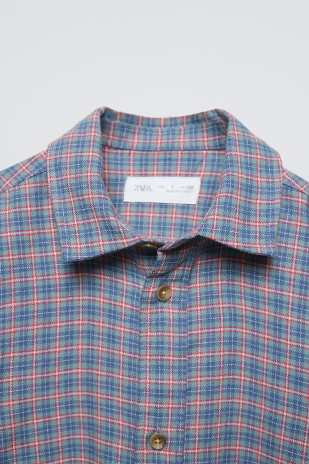 ZARA РУБАШКА ИЗ ФЛАНЕЛИ В КЛЕТКУ, КРАСНОВАТЫЙ