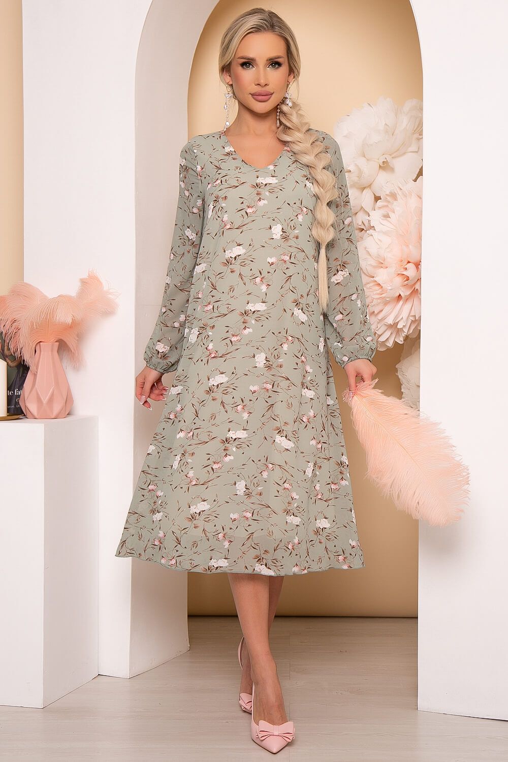 Платье "Волшебная история" (олива) П3830 LT Collection