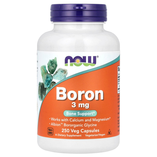 NOW Foods, бор, 3 мг, 250 растительных капсул