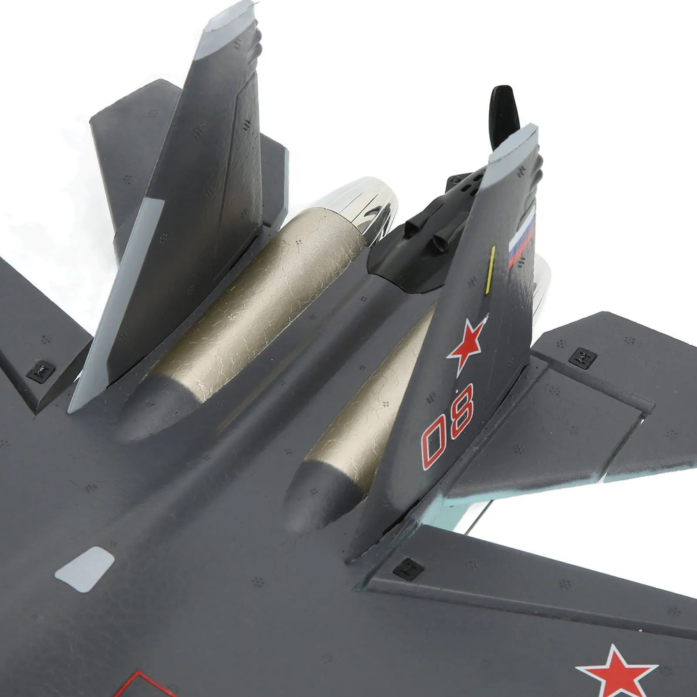 Радиоуправляемый самолет Su35 , Qf009 , бесколлекторный мотор , 2.4G , 6 осевой гироскоп ,подсветка мотора , размер 52см , Новинка 2024