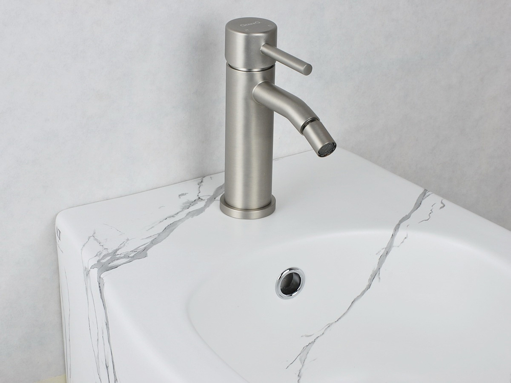 Биде подвесное AeT Dot 2.0, с креплениями, с 1-м отверстием под смеситель, цвет белый матовый с эффектом мрамора