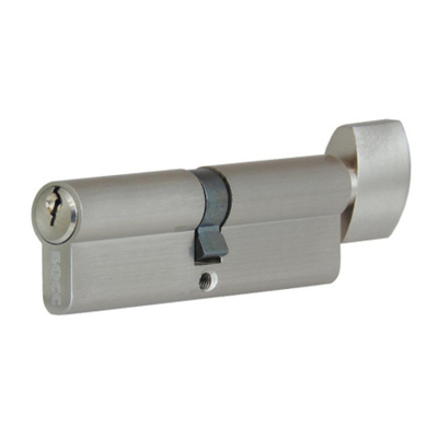 Цилиндровый механизм Самир-Цинк NW100 SN ключ/вертушка (матовый никель)  Арт.12884