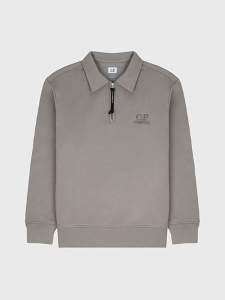 Свитшот на молнии C.P. Company Logo Diagonal Raised Fleece Half Zip Fallen Rock - Grey