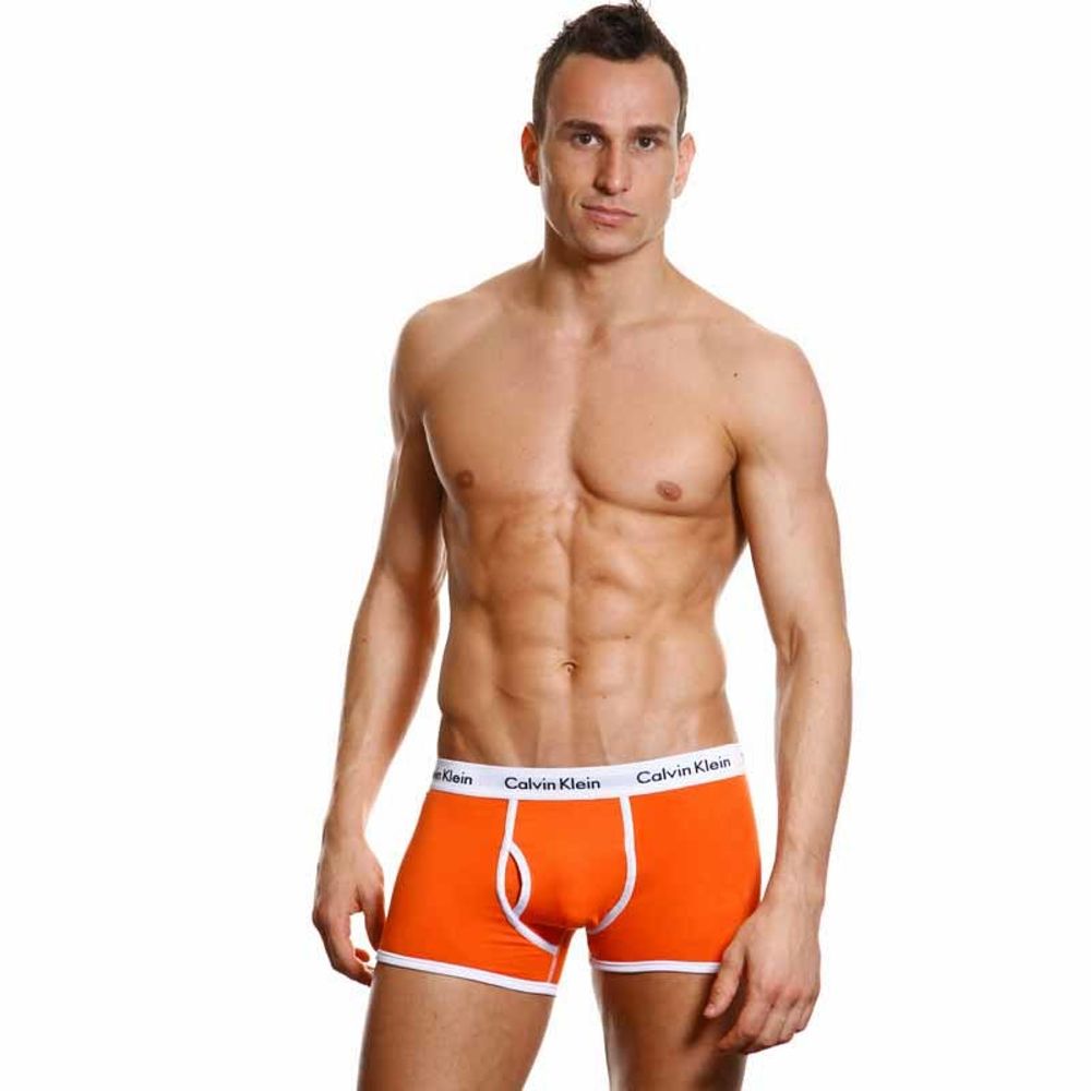 Мужские трусы боксеры оранжевые Calvin Klein 365 Trunks Orange