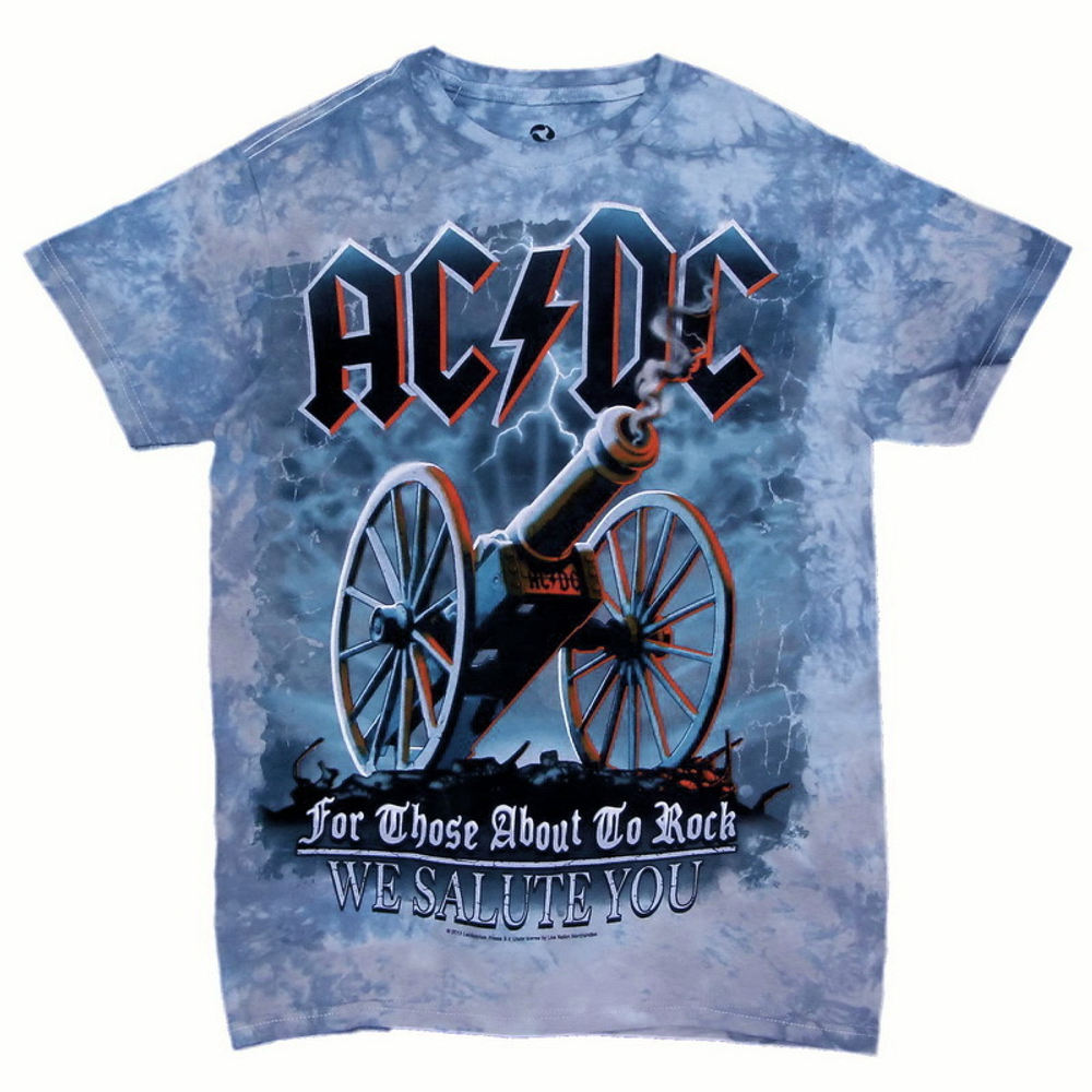Футболка AC/DC варёнка сине-белая ( For Those About to Rock )