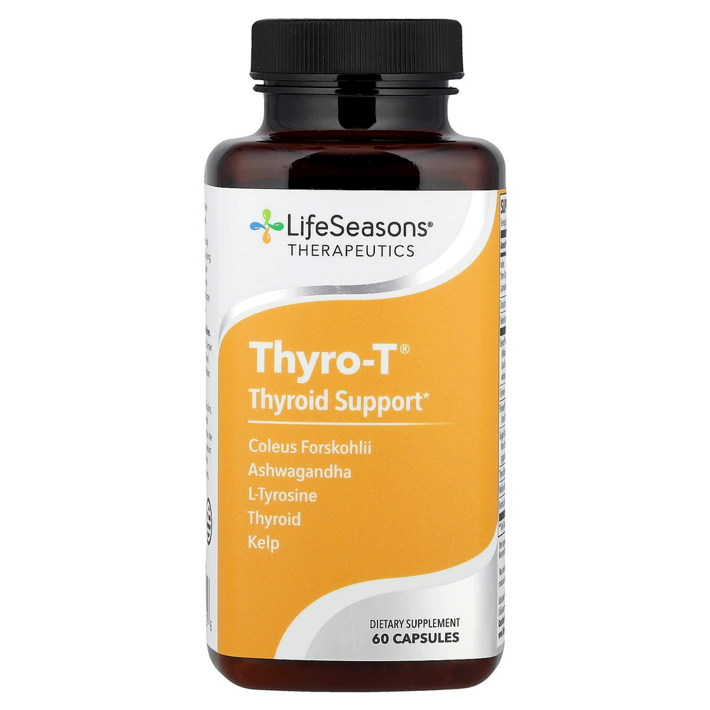 LifeSeasons, Thyro-T, средство для поддержки функции щитовидной железы, 60 вегетарианских капсул
