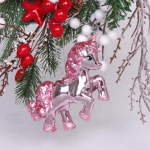Ёлочная игрушка «Сказочный единорог» 9*3*10 см, розовый