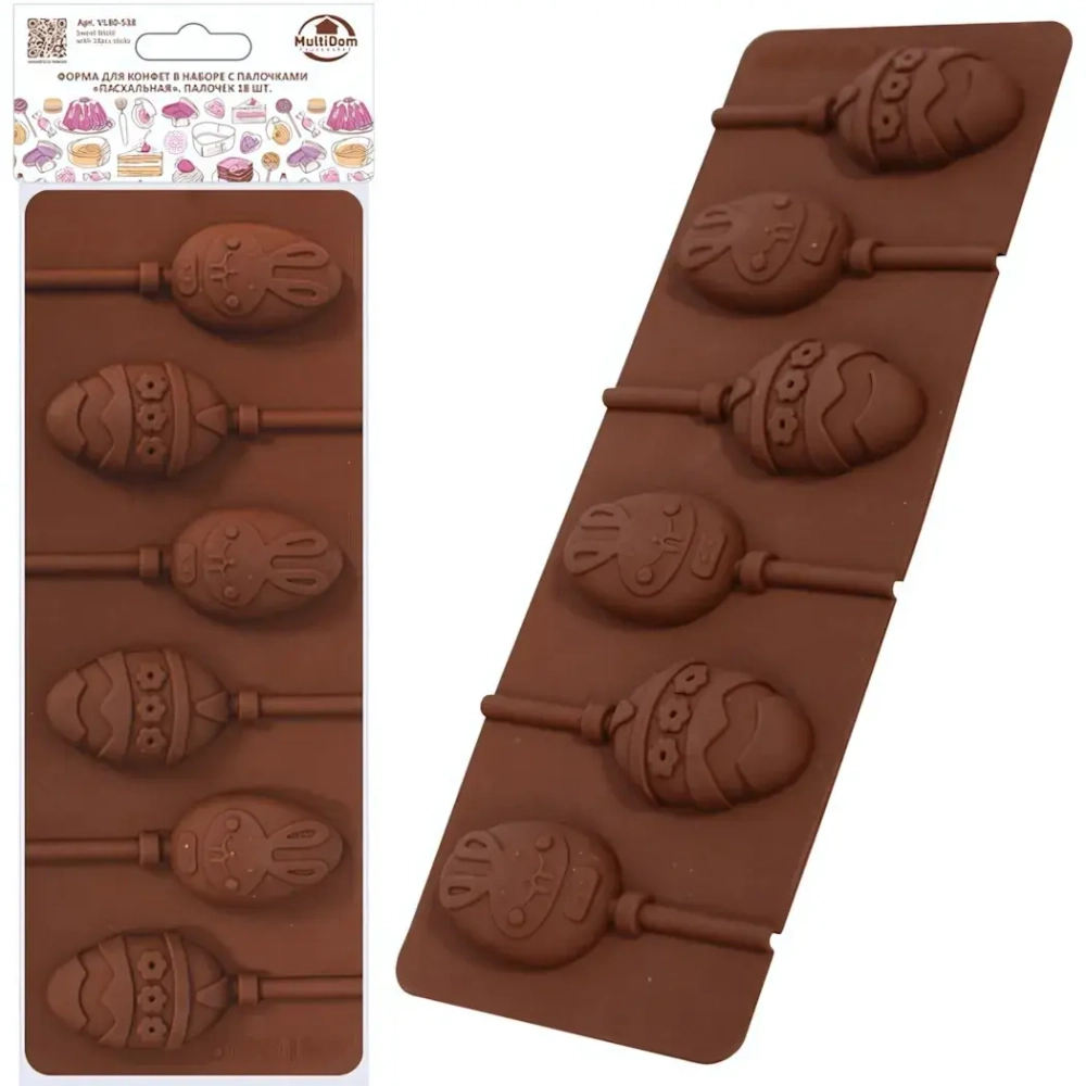 Форма для конфет в наборе с палочками «Пасхальная» VL80-538