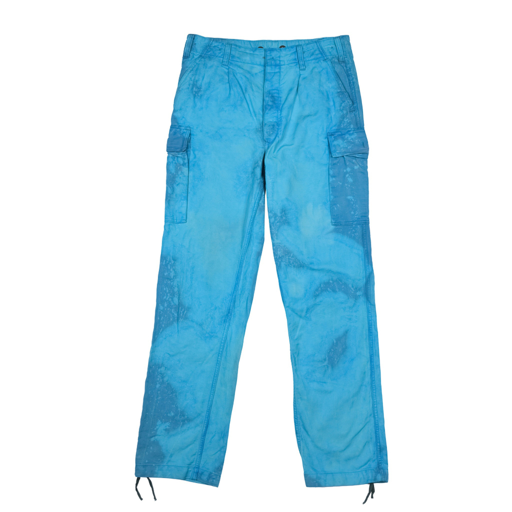 Голубые винтажные карго с tie-dye окрасом, XL (36х34)