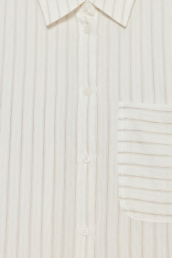 ZARA РУБАШКА ИЗ СТРУЯЩЕЙСЯ ТКАНИ В ПОЛОСКУ — ZW COLLECTION, ЭКРЮ