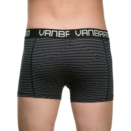 Мужские трусы боксеры темно-серые в полоску Van Baam