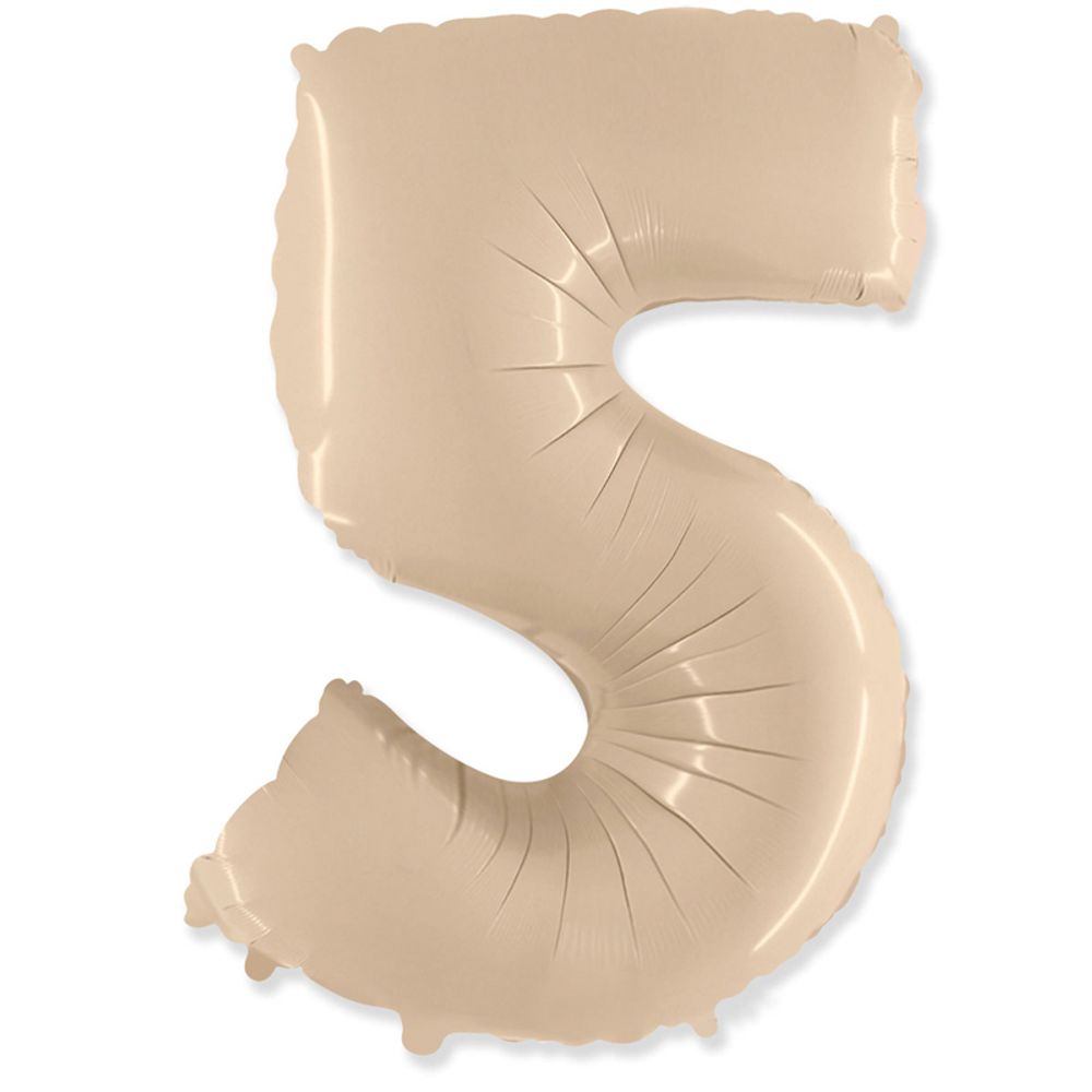 Цифра "5" Кремовая