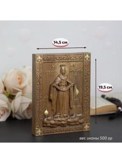 Покров Пресвятой Богородицы икона деревянная резная, бук