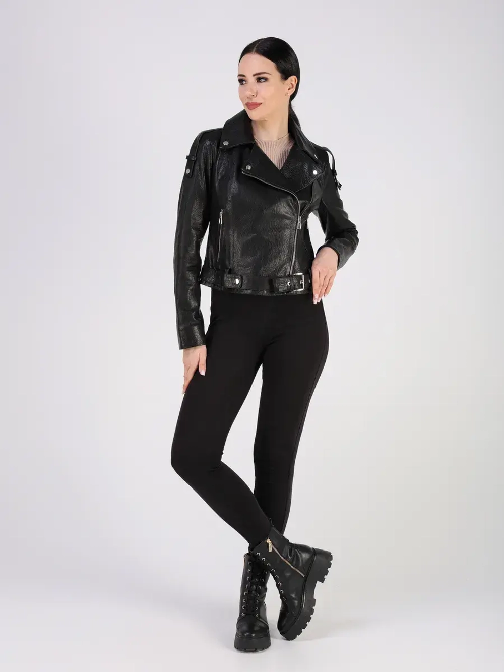 Кожаная куртка демисезонная косуха