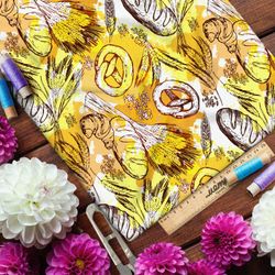 Ткань габардин хлеб, крендель и пшеница