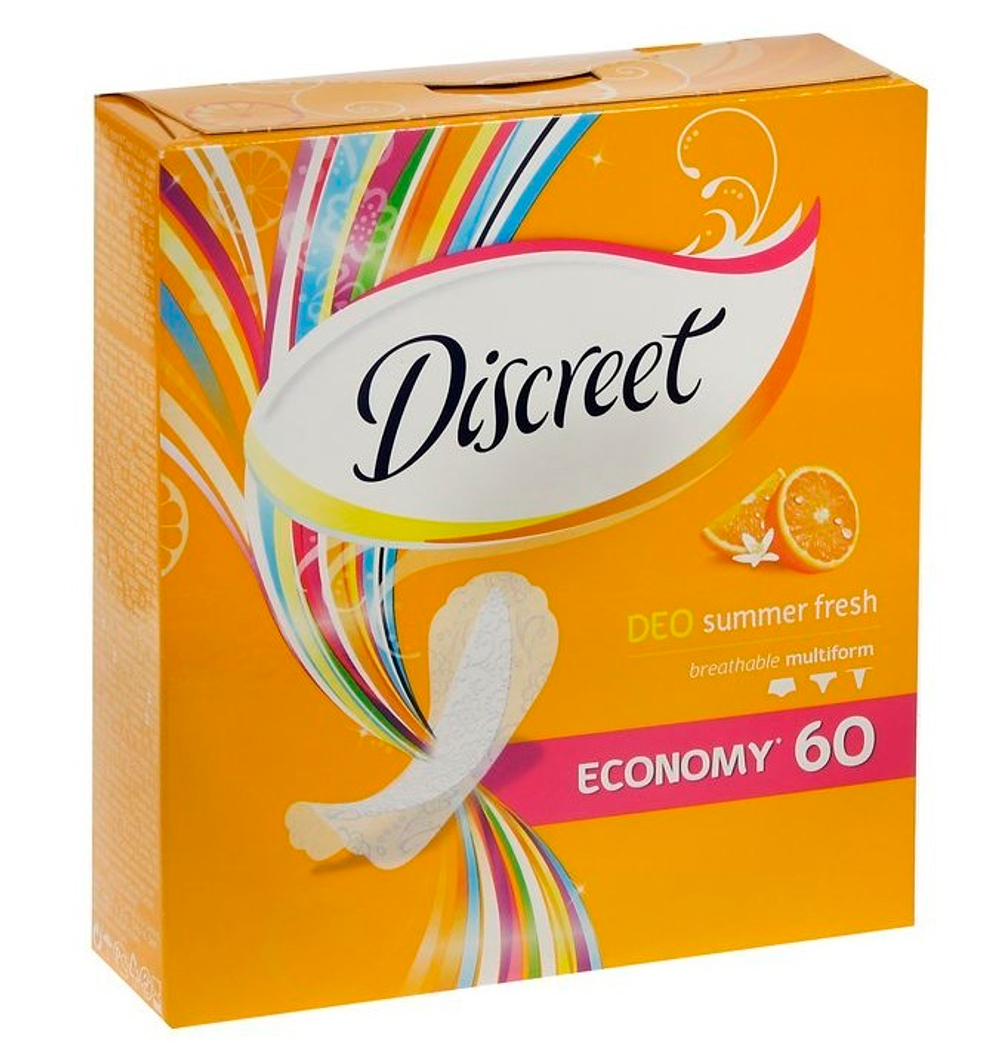 Alldays Discreet Прокладки женские гигиенические Deo Summer Fresh Multiform/Летняя свежесть, ежедневные, 60 шт