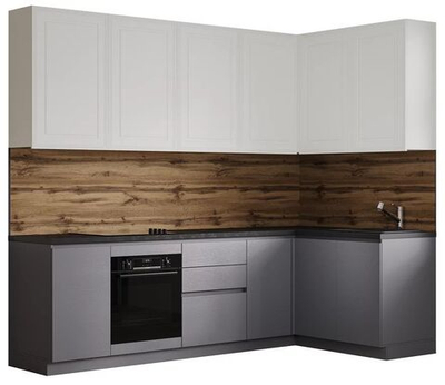 КУХОННЫЙ ОСТРОВ 1.43*0.9 Эмаль графит/белый, фасад крашеный