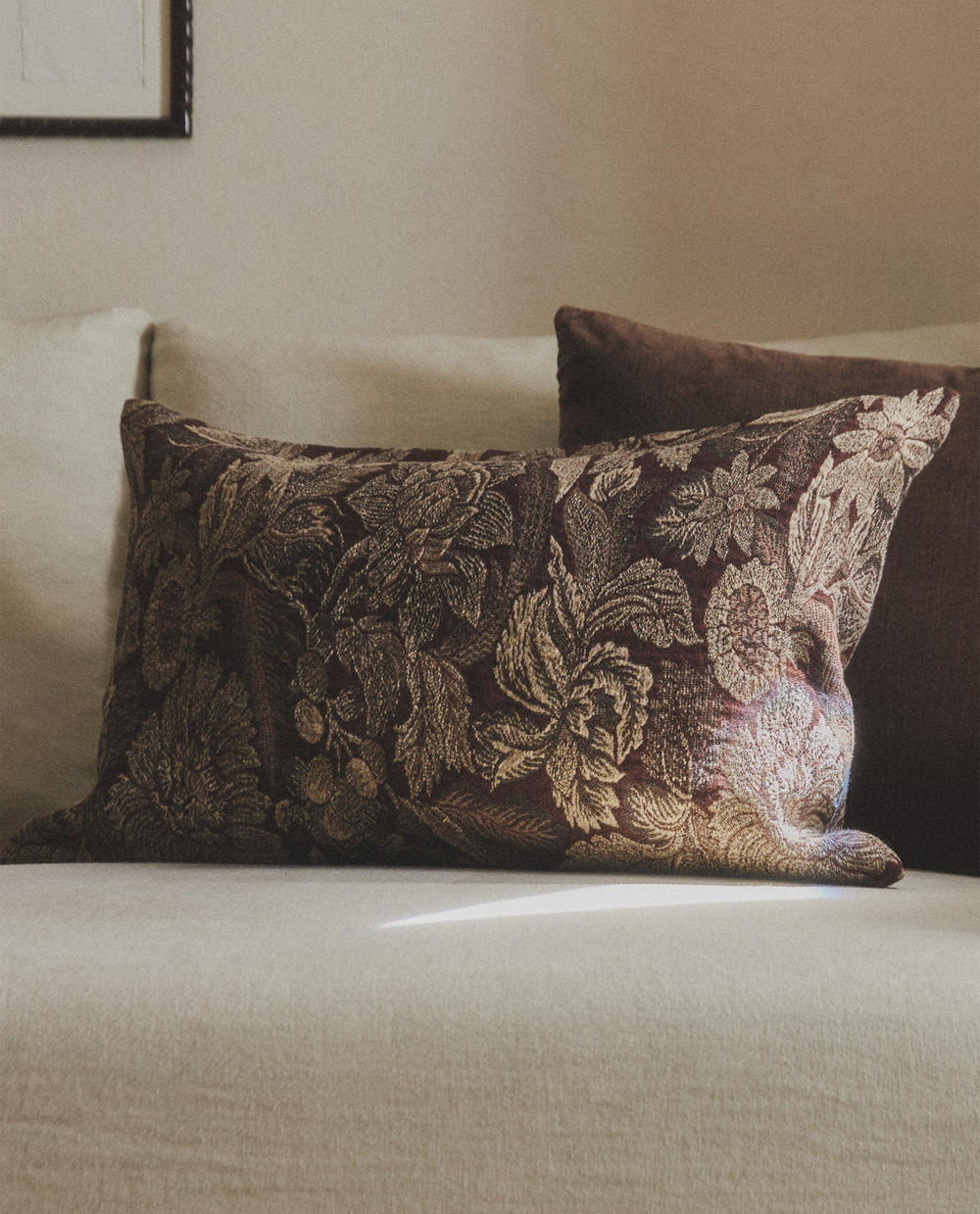 Zara Home наволочка декоративная из хлопка, коричневый