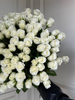 Букет из белой розы (40см) 101 шт под ленту