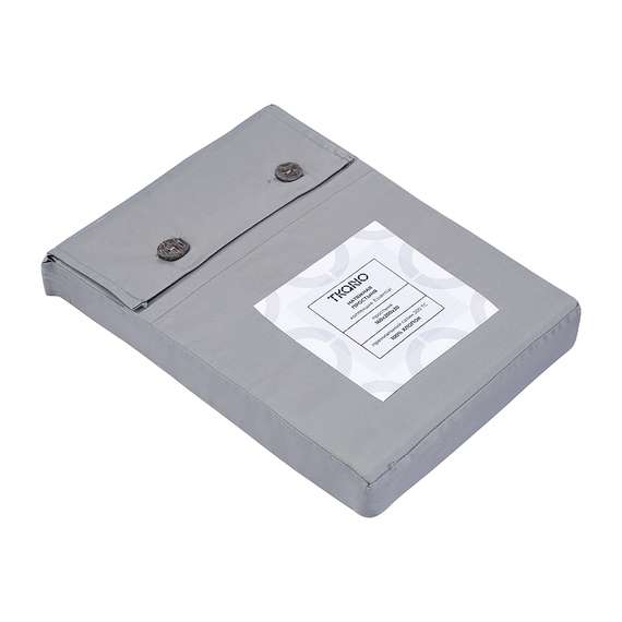 Простыня на резинке из премиального сатина светло-серого цвета из коллекции essential,  160х200х30 с