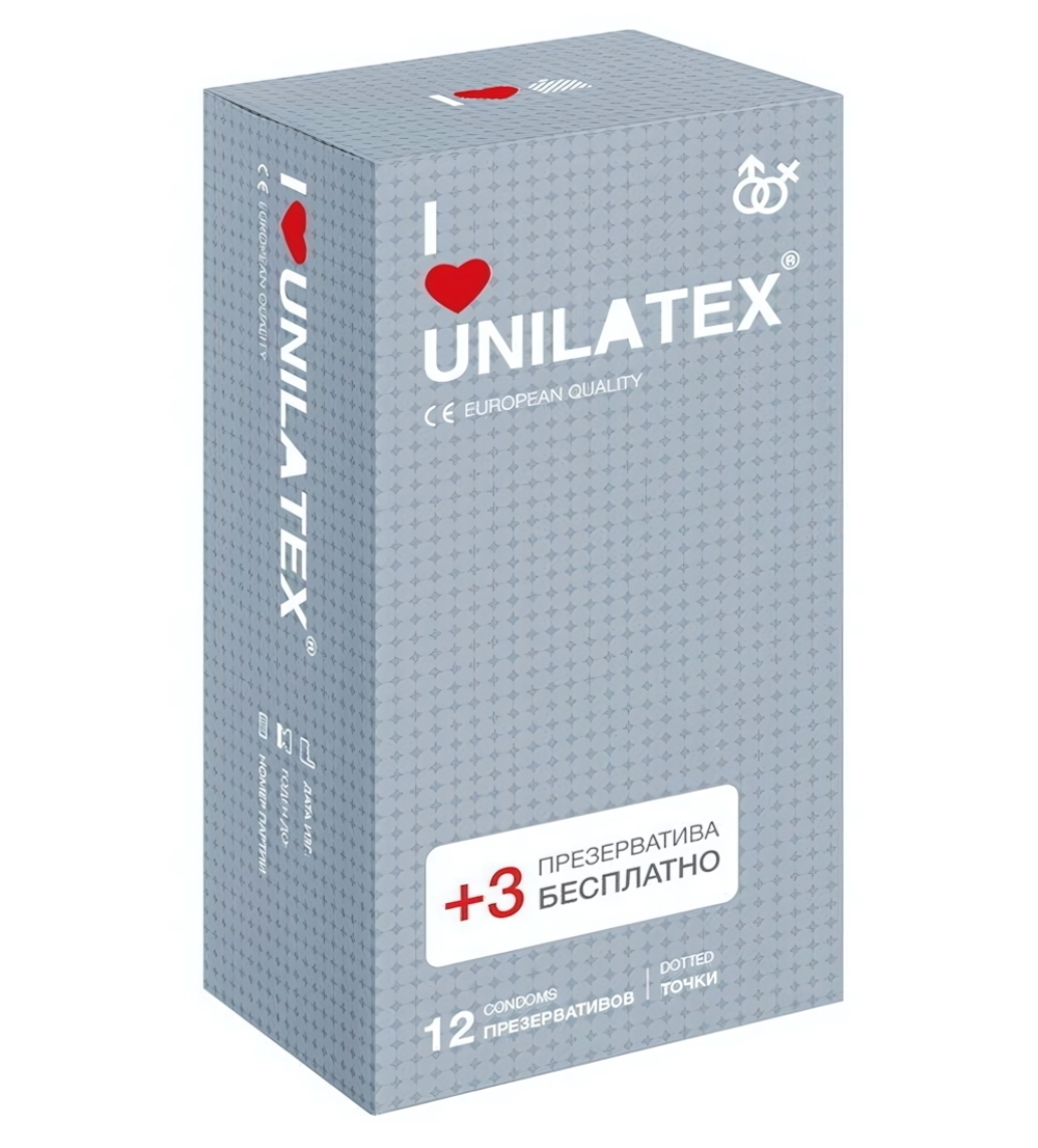 Презервативы UNILATEX точечные (12 шт) (Цвет: телесный)