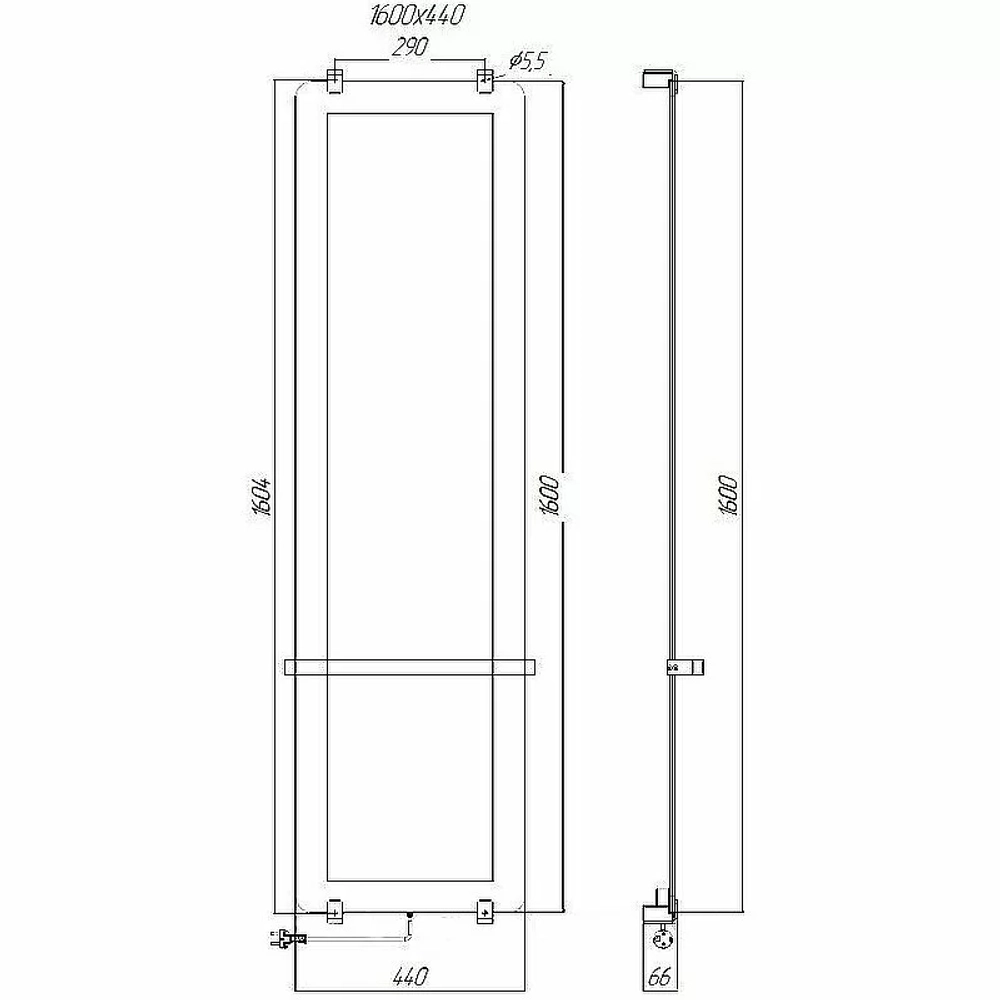 Полотенцесушитель Allen Brau Infinity 160х44 8.21005.GL