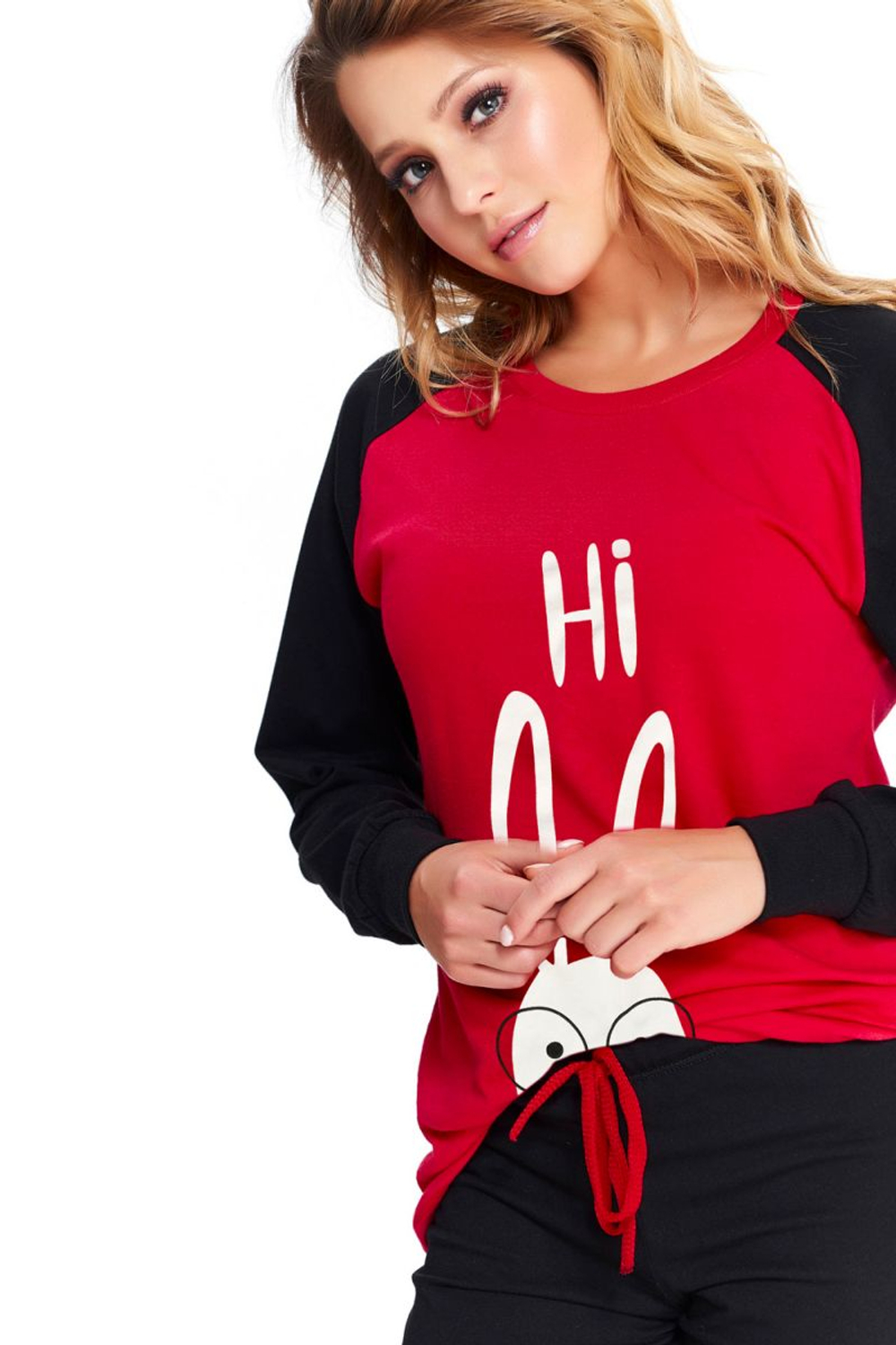 Молодежная пижама с забавным принтом (Размер: L) (Цвет: черный с красным)