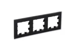 Рамка Systeme Electric ATLASDESIGN Nature 3-постовая стекло черный матовый 38696