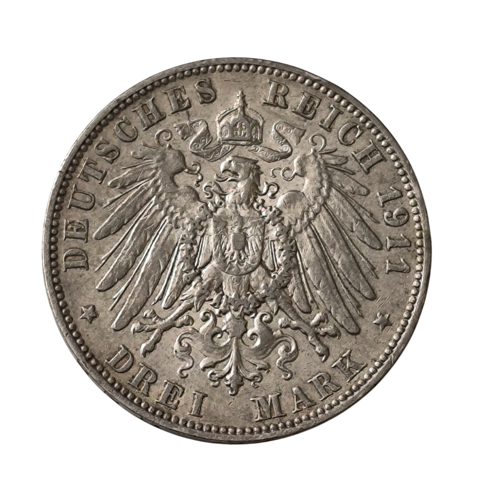 Монета 3 марки Германия (Империя, Саксония) 1911