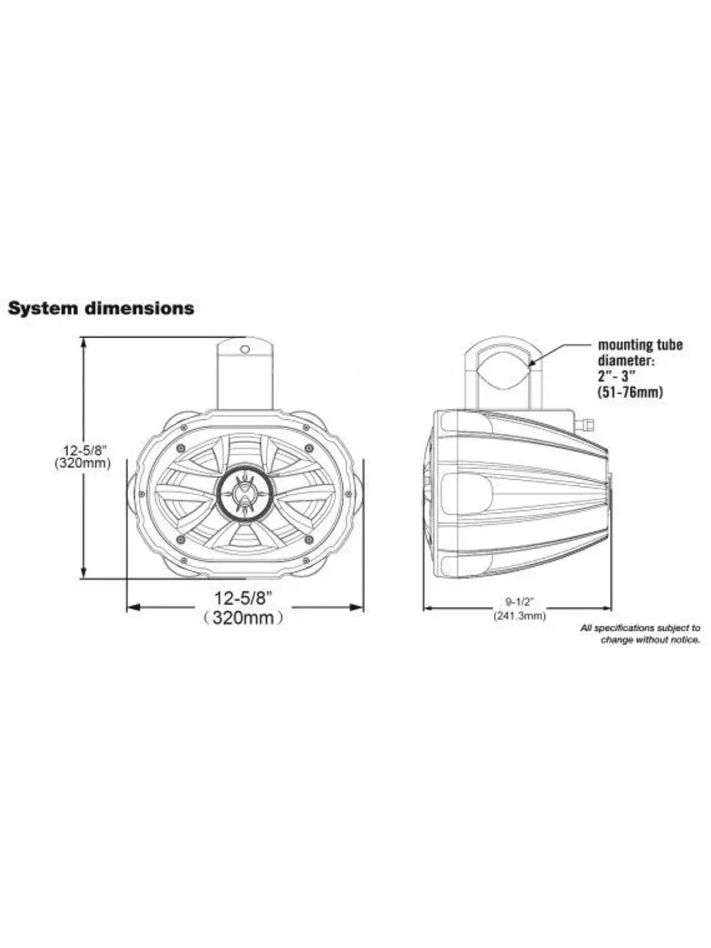 Корпусная акустика 600W 6" x 9" с RGB подсветкой, 1 колонка