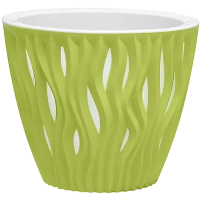 Кашпо для цветов пластиковое 4,5л d-21.5 см «Вдохновение» Фисташковый