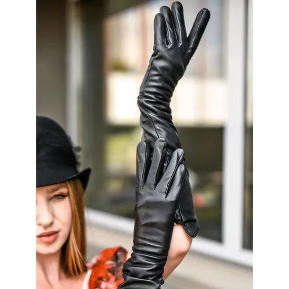 Перчатки женские, размер 7, цвет чёрный