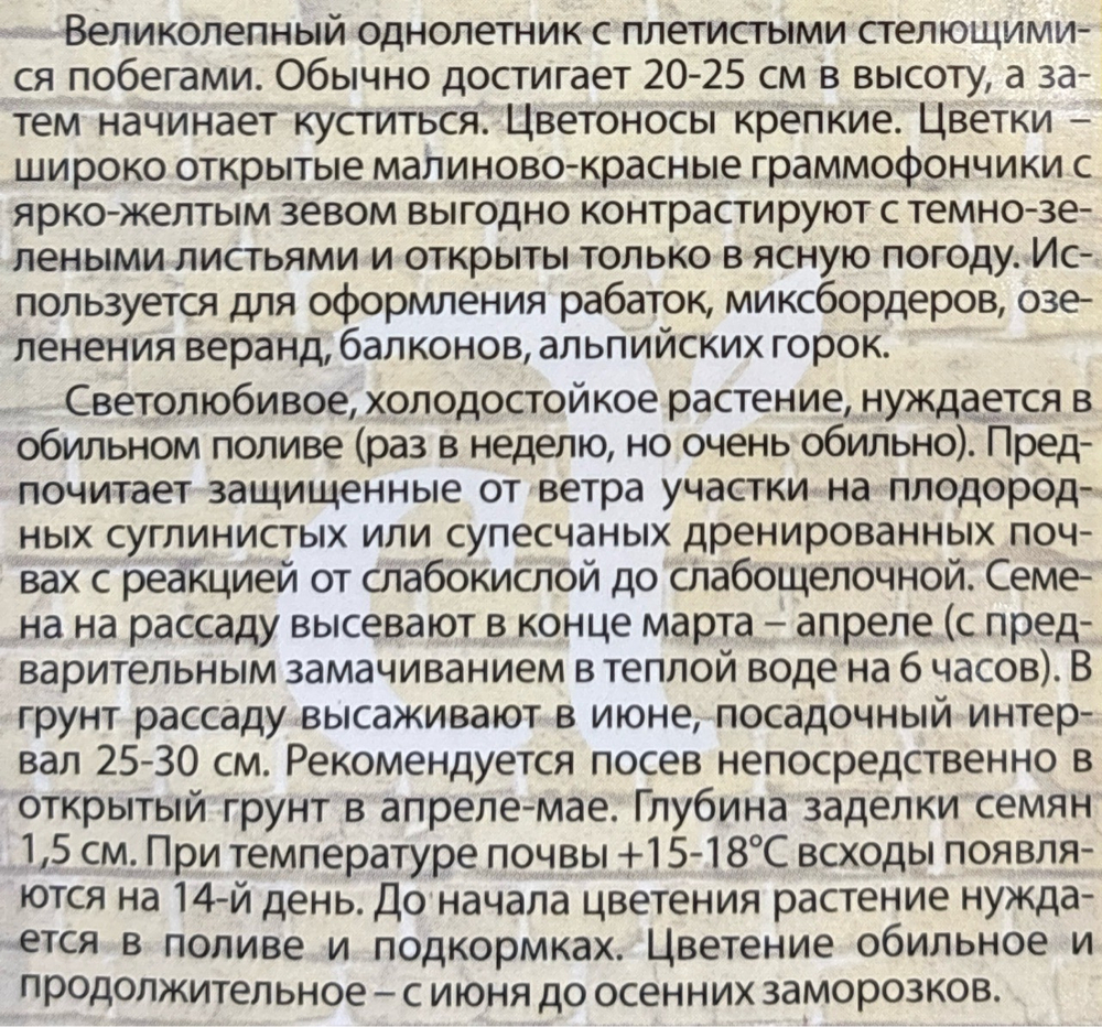 Вьюнок Красный флаг трехцветный 0,5 г СМЦ-512