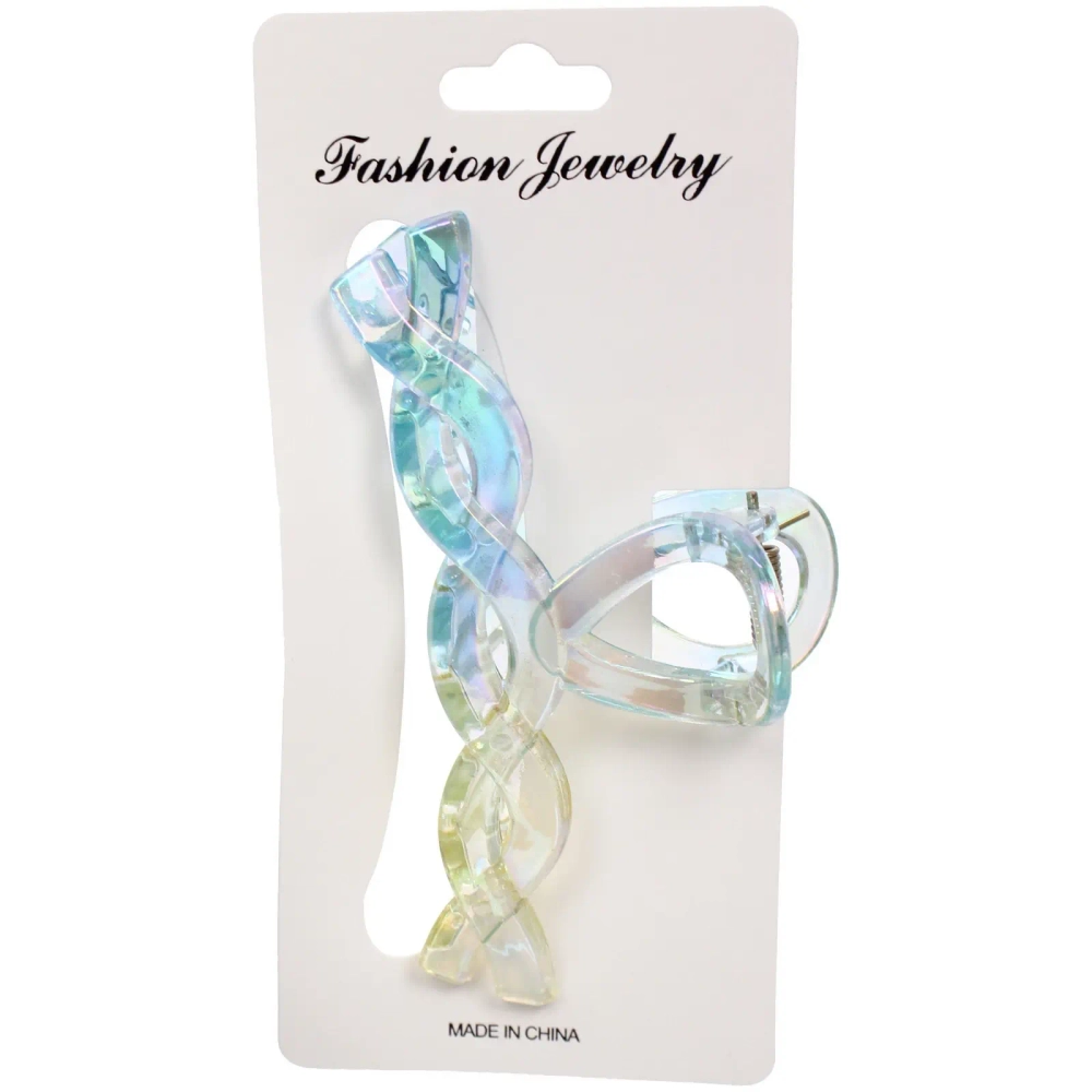 Заколка-краб для волос «Мон Пион», косичка, микс 6 цветов, 11см (Блистер)