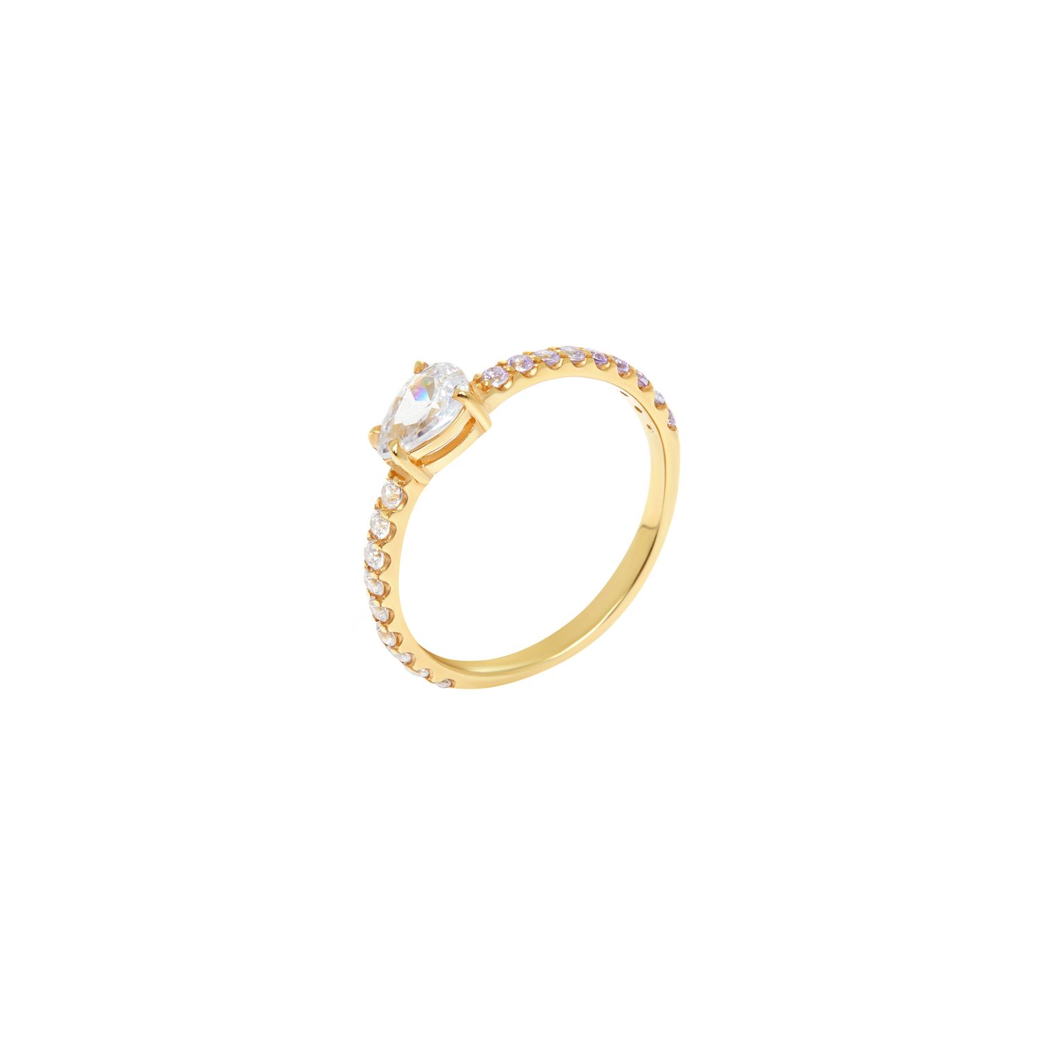 Кольцо Pear Ring – Gold Lavender