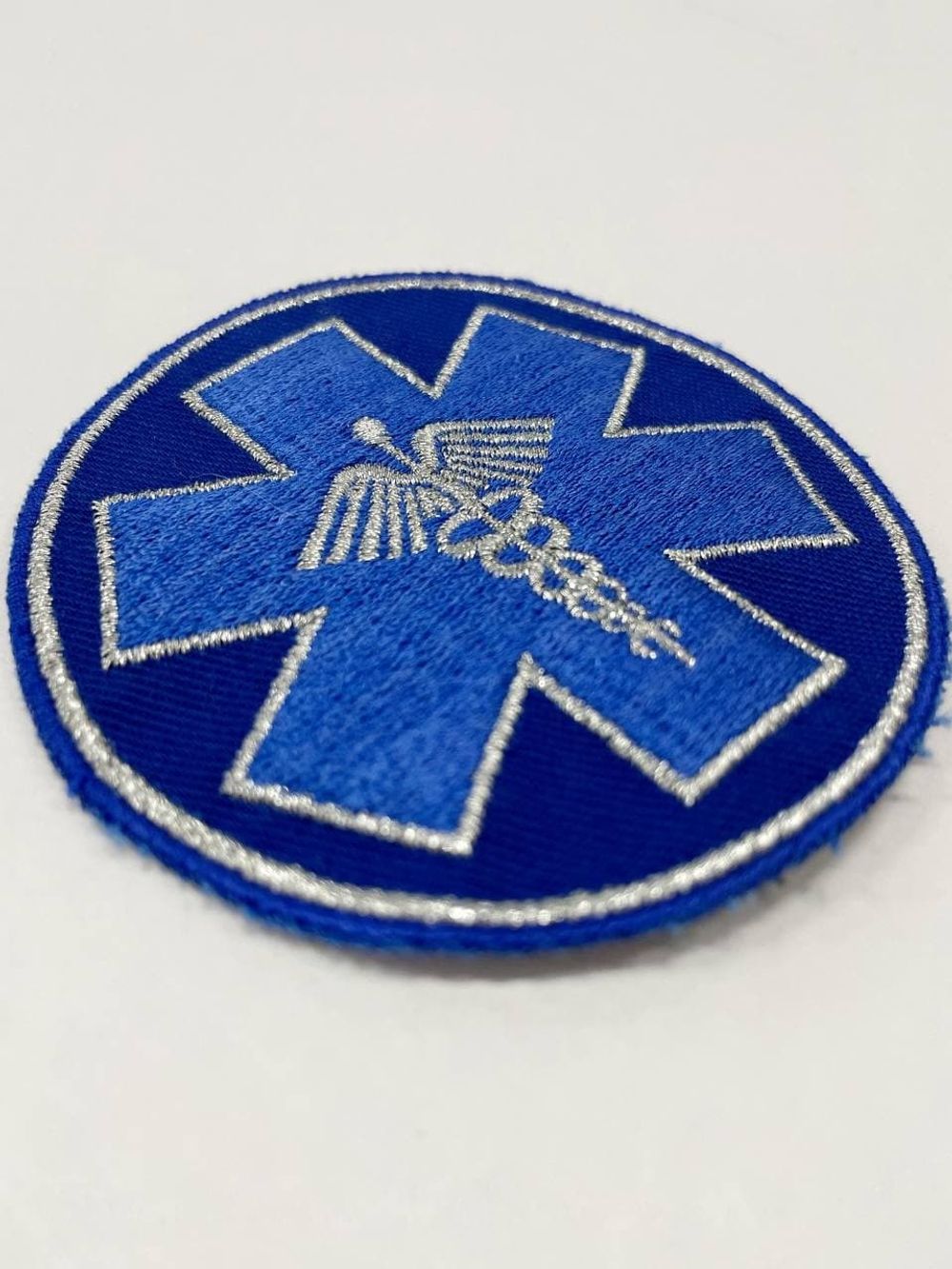 Нашивка Звезда жизни - Кадуцей ( круг 7 см)