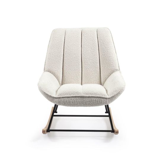 Кресло-качалка Marlina из ткани букле белого цвета Испания