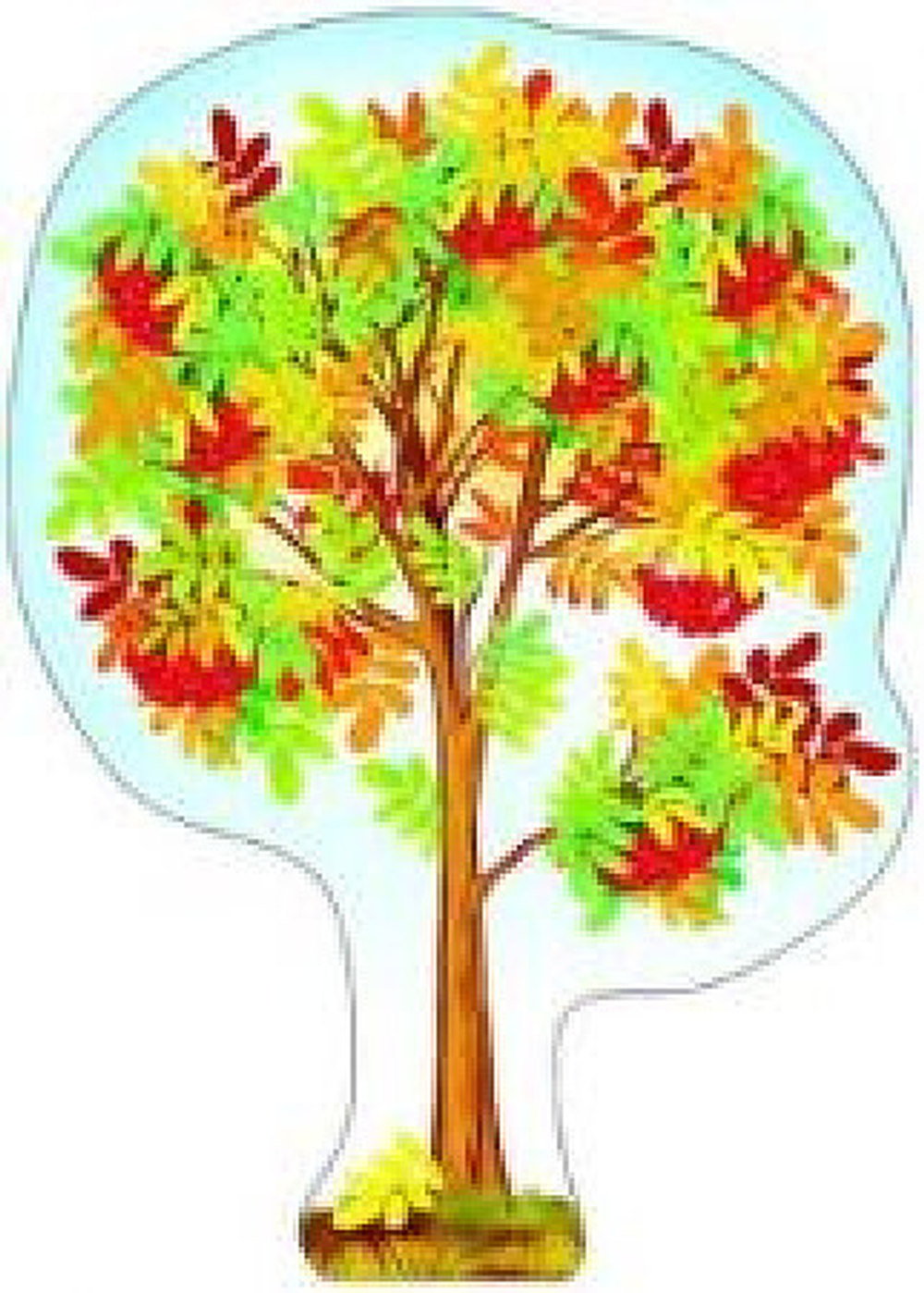 Плакат вырубной "Рябина осенняя", А3, 350*500мм