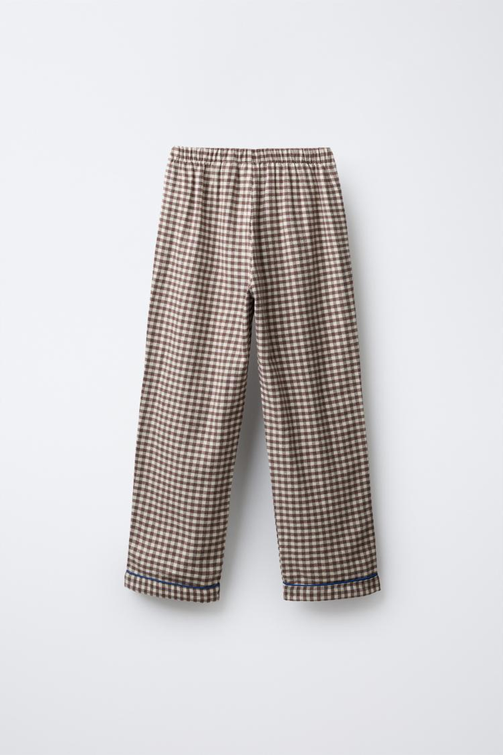 ZARA ФЛАНЕЛЕВАЯ ПИЖАМА В КЛЕТКУ ВИШИ, КОРИЧНЕВЫЙ