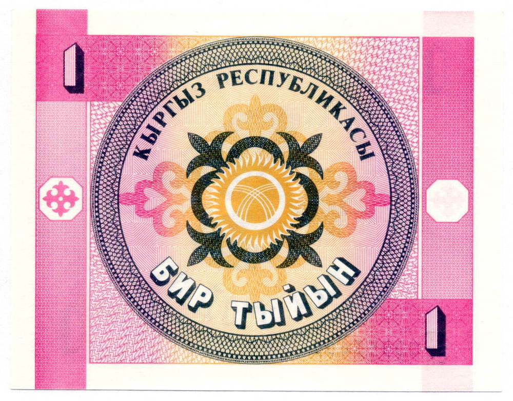 Банкнота Кыргызстан 1 тыйын 1993 год. UNC