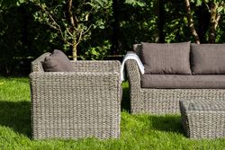 "Капучино" лаунж-зона из искусственного ротанга (гиацинт), цвет серый