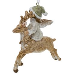 GAEM Украшение новогоднее "Ангел на олене", L8 W4,5 H9,5 см