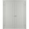 Двустворчатая распашная дверь Аура светло-серая эмаль глухая