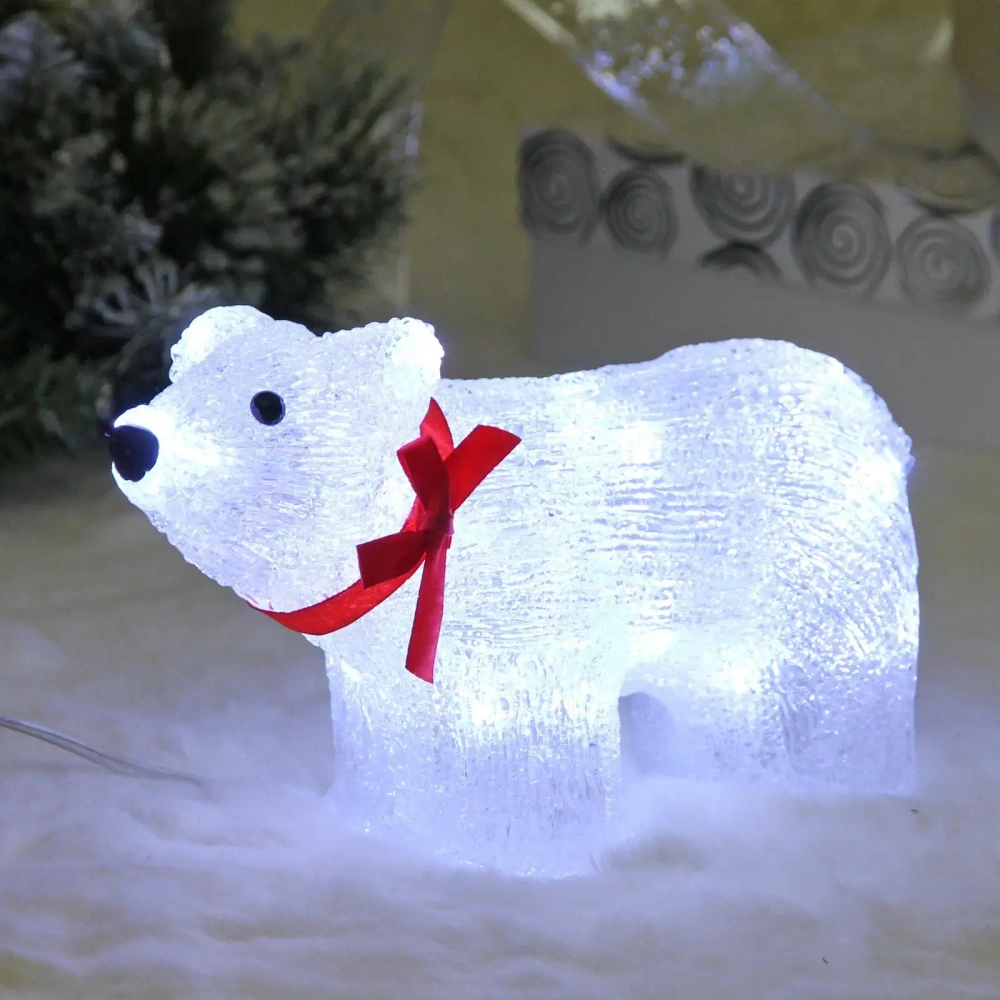 Фигура светодиодная «Снежный мишка» 21,5*9*12 см, 20 ламп LED, авторежим, 220V, Белый