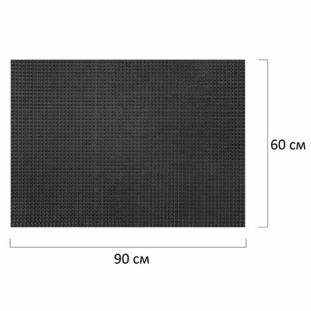 Коврик придверный 60х90 см, ГРАФИТ пластиковый грязезащитный, толщина 10 мм, "ТРАВКА", PRIMILA (ПРИМИЛА), 701068