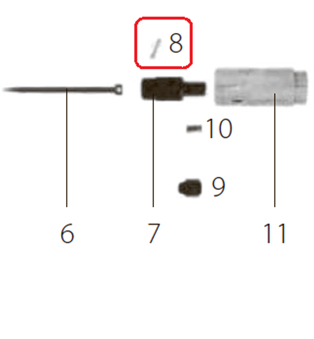 Запчасть №8 для FDPAG-H8. Цилиндрический штифт Запчасть №8 для FDPAG-H8. Цилиндрический штифт