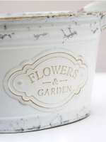 Винтажное металлическое овальное кашпо 37*15,5 см