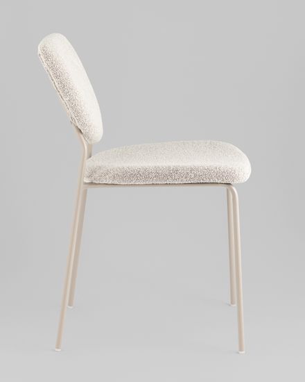 Стул обеденный Gigi серо-бежевый букле кремовые ножки